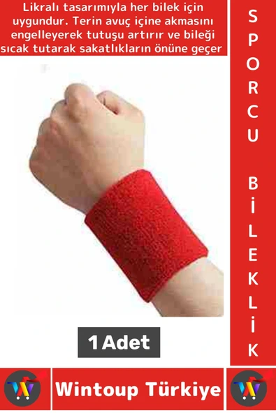 Konforlu Tenis Futbol Basketbol Koşu Fitness Likralı Esnek Ter Emici Destekleyici Sporcu Bilekliği ürün görseli 1