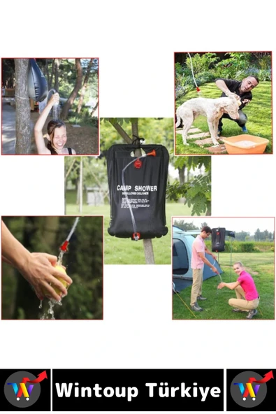 Yüksek Kalite PVC Outdoor Piknik Solar Isıtıcılı Şeffaf Arka Yüzey Pratik Kamp Duş Torbası 20 Litre - Resim 3