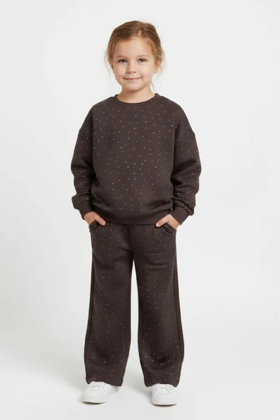 Kız Çocuk Taş Süslemeli-2 İplik- Alt-Üst Takım-3/5 Yaş 12451 ürün görseli 1