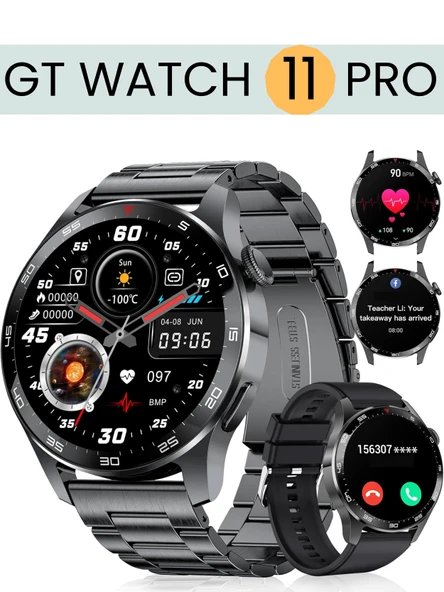 GT Watch 11 PRO Erkek Klasik Akıllı Saat AMOLED Sesli Görüşme NFC Android iPhone Huawei Uyumlu 8,9,10 ürün görseli 1