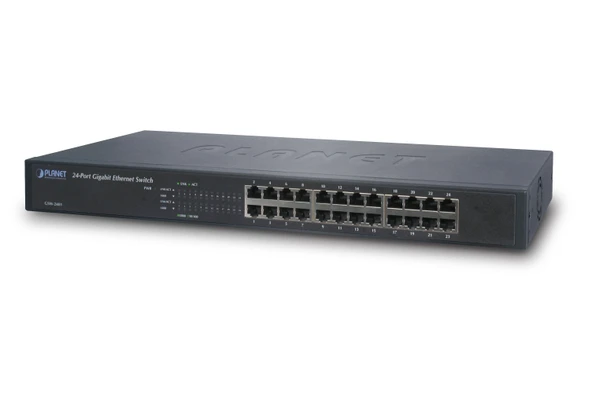 Yönetilemeyen Switch (Unmanaged Switch)<br>
24 Port 10/100/1000Base-T ürün görseli 1