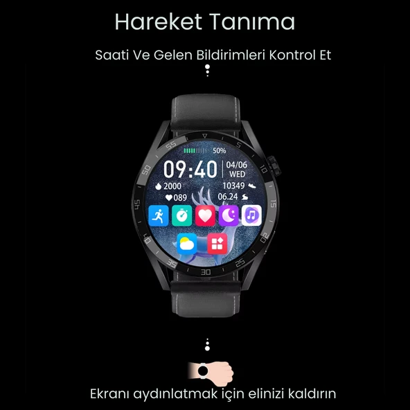 GT Watch 11 PRO Erkek Klasik Akıllı Saat AMOLED Sesli Görüşme NFC Android iPhone Huawei Uyumlu 8,9,10 - Resim 4