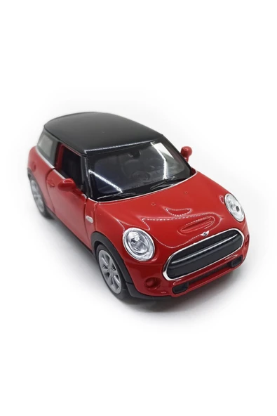 1:38 Mini Cooper New Mini Hatch Çek Bırak Model Araba Kırmızı ürün görseli 1