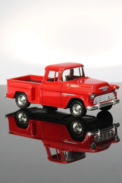 1955 Chevrolet Stepside Kırmızı Kamyonet Çek Bırak Metal Model Oyuncak Araba 12 Cm ürün görseli 1