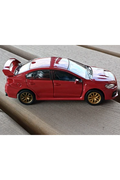 Lisanslı Subaru WRZ STI Çek Bırak Model Metal Araba (1:36) 43693D Kırmızı ürün görseli 1