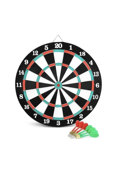 Dart Oyun Seti Çift Taraflı 35,5 Cm 6 Adet Ok ürün görseli 1
