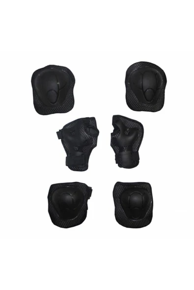 961 Çocuk Bisiklet Paten Kaykay Dizlik Dirseklik Koruma Seti Siyah - Resim 2