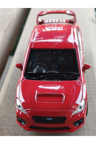 Lisanslı Subaru WRZ STI Çek Bırak Model Metal Araba (1:36) 43693D Kırmızı - Resim 3