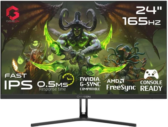 Gameon GOE24FHD165IPS 24" 1 ms Full HD G-Sync FreeSync IPS Oyuncu Monitörü Teşhir ürün görseli 1