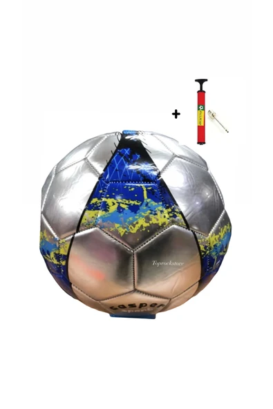 Parlak Dikişli Futbol Topu 5 Numara Şişirme Pompası Hediyeli ürün görseli 1
