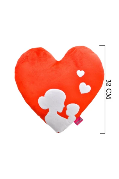 Sevgiliye Anneye Hediyelik Kalpli Peluş Yastık ürün görseli 1