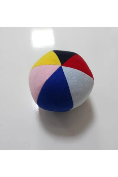 Renkli Yumuşak Çıngıraklı Küçük Bez Top ürün görseli 1