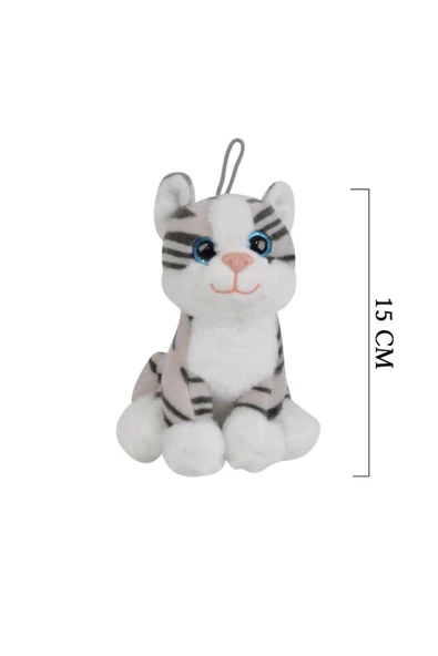 Sevimli Peluş Kedi Oyuncak Hediyelik Uyku Arkadaşı 15 cm ürün görseli 1