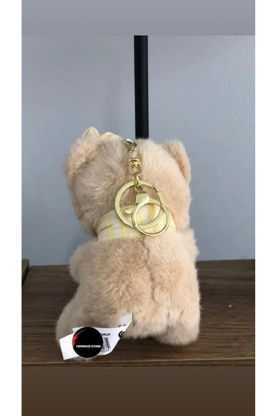 Sevimli Şapkalı Atkılı Ayıcık Peluş Oyuncak Anahtarlık Hediyelik Uyku Arkadaşı 15 Cm - Resim 2