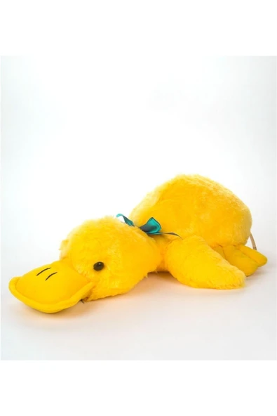 Unisex  Çocuk Sarı Sevimli Yatan Ördek Peluş Oyuncak  40 cm ürün görseli 1