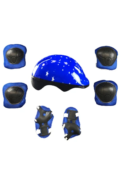 Çocuk Scooter Bisiklet Kaykay Paten Kaskı ve 6 Parça Dizlik Dirseklik Koruma Seti Kaskseti ürün görseli 1