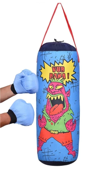 Çocuk Kum Boks Torbası + Eldiven - Resim 3