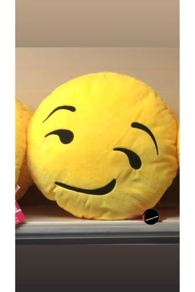 Çatık Kaş Emoji Yastık 35 Cm Büyük Boy Hediyelik Uyku Arkadaşı ürün görseli 1