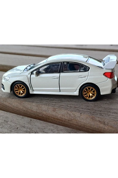 Lisanslı Subaru WRZ STI Çek Bırak Model Metal Araba (1:34) 43693D Beyaz ürün görseli 1