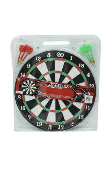 Dart Oyun Seti Çift Taraflı 35,5 Cm 6 Adet Ok - Resim 3