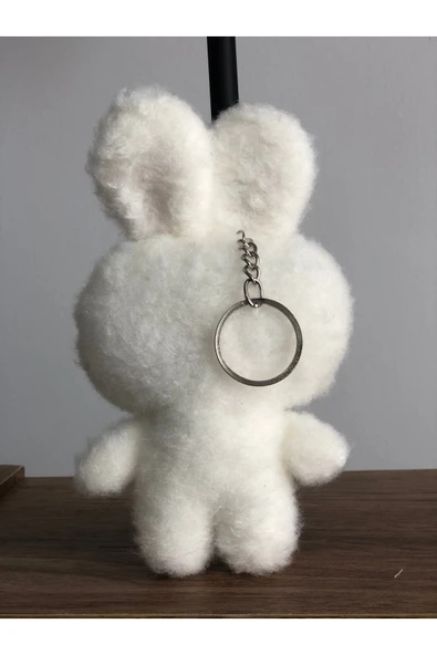 Sevimli Tavşan Peluş Oyuncak Pofidik Anahtarlık Uyku Arkadaşı Hediyelik 12 CM - Resim 2