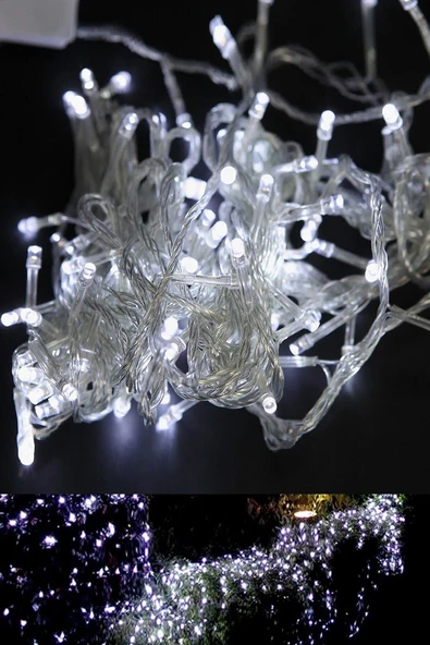 100 ledli Led Işık Beyaz Renk Dekor Lambası ürün görseli 1