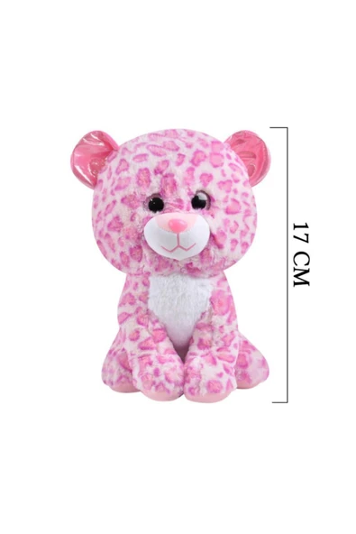 Peluş Leopar Oyuncak 17 Cm Pembe 3382 - Resim 2