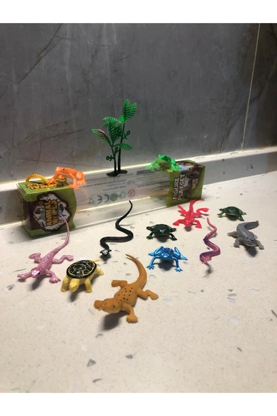 Vahşi Sürüngen Hayvanlar Oyuncak 13’lü Karakter Figür Set Animal Planet - Resim 3