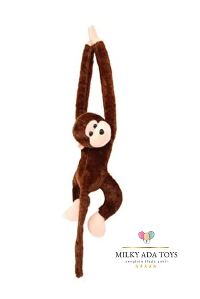 PELUS MAYMUN SESLİ SARILAN CIRT CIRTLI 55 cm 4 FARKLI RENK ürün görseli 1