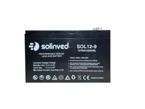 12V 9AH Ups Ve Alarm Aküsü ürün görseli 1