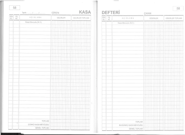 Özkan Kasa Defteri  Yaprak 20X28  320  Cilt Bezli Koyu Lacivert - Resim 2