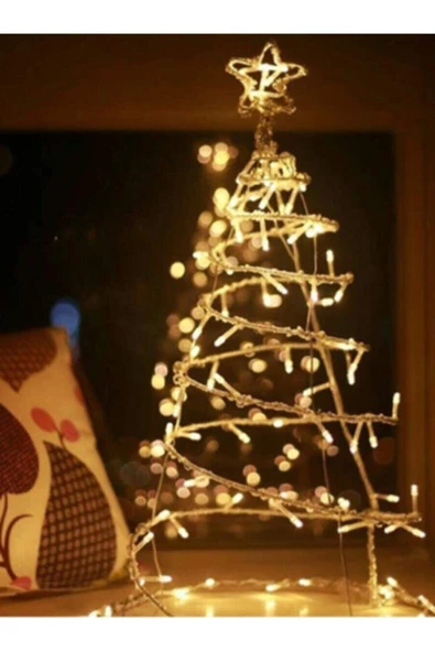 100 Ledli Fişli Led 8 Fonksiyonlu Dekor Lambası 10m Günışığı Yılbaşı Ağacı Işığı dekor ürün görseli 1