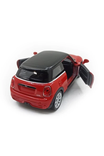 1:38 Mini Cooper New Mini Hatch Çek Bırak Model Araba Kırmızı - Resim 3