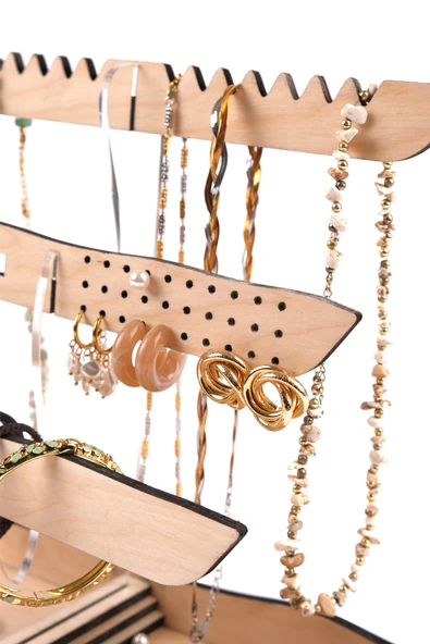 Modern Dekoratif Ahşap Çok Amaçlı Takı, Aksesuar Standı - Resim 10