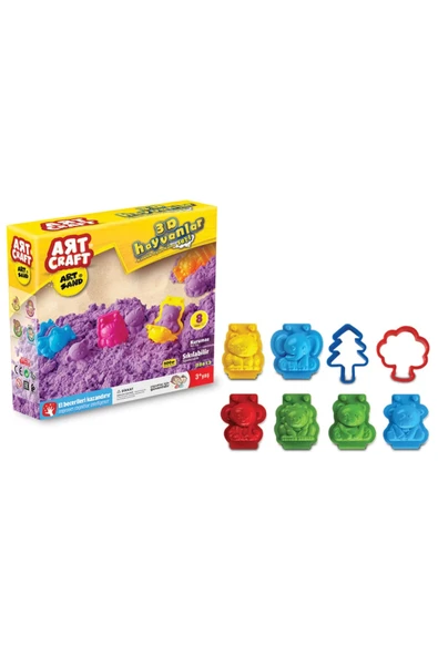 3D Hayvanlar Kum Seti 500 Gr 8 Parça ürün görseli 1