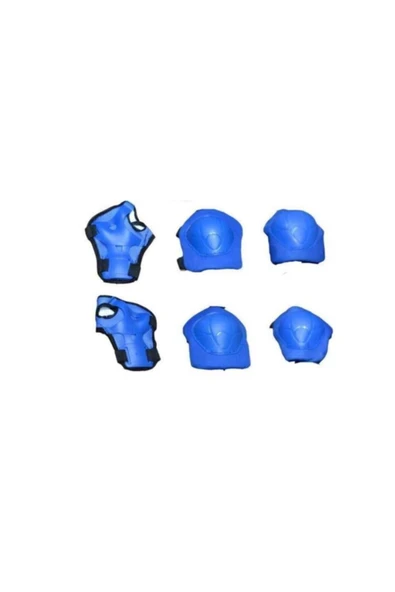 Çocuk Dizlik Dirseklik Bileklik Koruyucu Set 6 Parça Çocuk Guvenlık Seti Mavi Renk ürün görseli 1