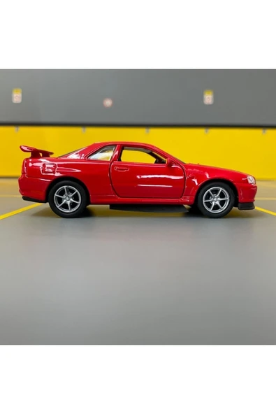 Nissan Skyline Gt-r R34 1/36 Ölçek Diecast Metal Model Araba Oyunca Araba - Resim 3