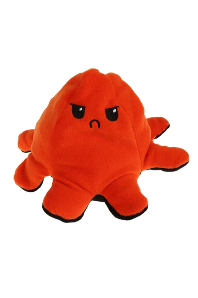 Turuncu Siyah Kızgın Üzgün Ahtapot Peluş Yastık ürün görseli 1