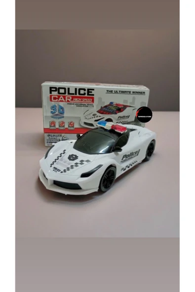 Sesli Işıklı Oyuncak Polis Arabası Çarp Dön Özelikli 3D ürün görseli 1