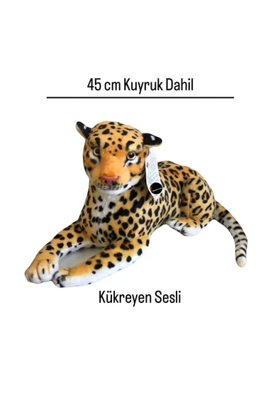 Kükreyen Sesli Peluş Kaplan Peluş Leopar ürün görseli 1