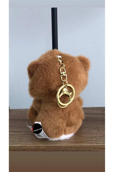 Sevimli Gül Tutan Ayıcık Peluş Oyuncak Anahtarlık Hediyelik Uyku Arkadaşı 15 Cm - Resim 2