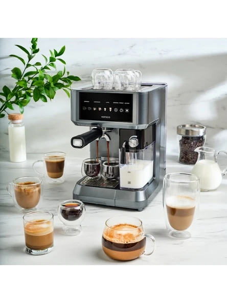 Karaca Mycaffe Barista S10 Entegre Süt Hazneli Otomatik Espresso Latte ve Cappuccino Mak. Galaxygrey - Resim 9