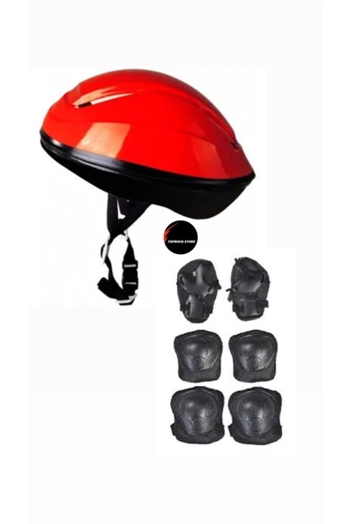 Çocuk Kask Dizlik Dirseklik Ellik Set 7 Parça Scooter Bisiklet Paten Kaykay Koruyucu Set ürün görseli 1