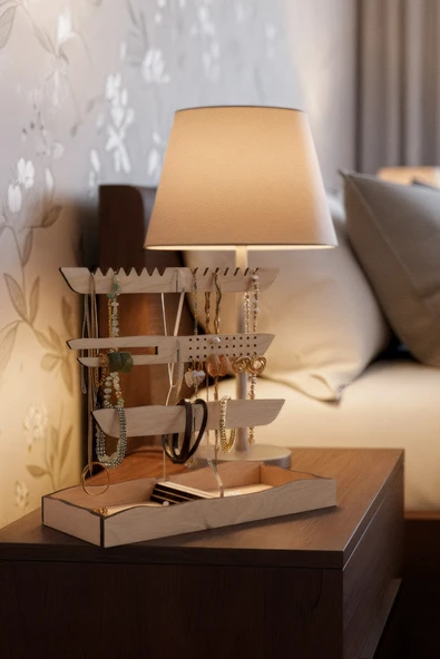 Modern Dekoratif Ahşap Çok Amaçlı Takı, Aksesuar Standı - Resim 2