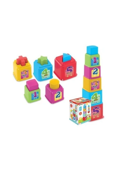 Renkli Kare Kule Bultak Çocuk Gelişim Seti, Eğlenceli ve Öğretici 10 Parça ürün görseli 1
