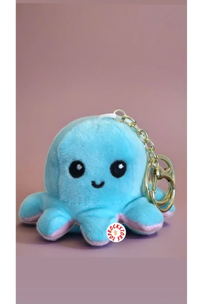 Mod Değiştiren İkiyüzlü Ahtapot Peluş Oyuncak Anahtarlık Hediyelik Uyku Arkadaşı 11 CM ürün görseli 1