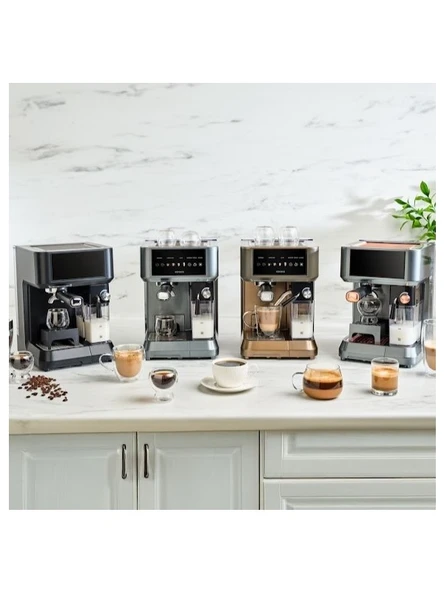 Karaca Mycaffe Barista S10 Entegre Süt Hazneli Otomatik Espresso Latte ve Cappuccino Mak. Galaxygrey - Resim 3