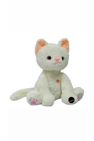 Miyavlayan Sesli Kedi Peluş Oyuncak Oturan Tombul Kedi 35 cm ürün görseli 1