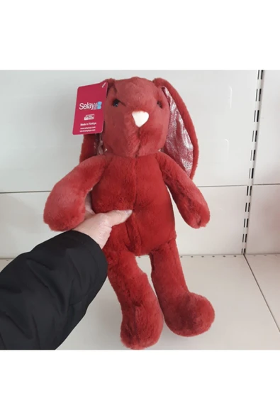 Peluş Oyuncak Kiremit Renk Tavşan 40 cm - Resim 2