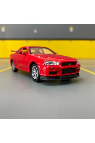Nissan Skyline Gt-r R34 1/36 Ölçek Diecast Metal Model Araba Oyunca Araba ürün görseli 1